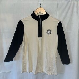 Ralph Lauren Women’s Black and Cream Long Sleeve top, Lauren Active